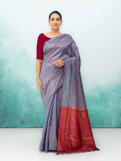 Light Purple Poly Silk Saree