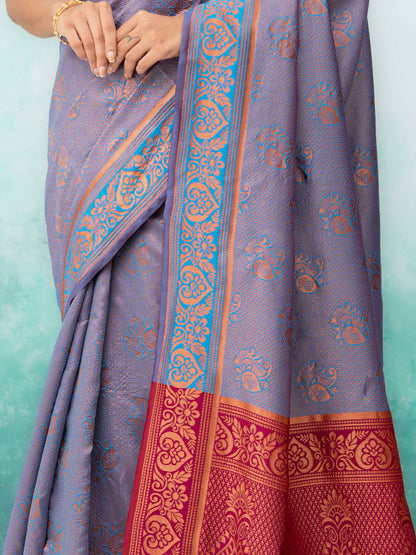 Light Purple Poly Silk Saree
