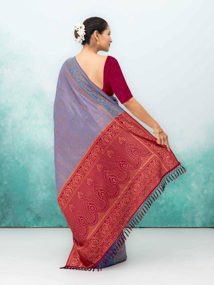 Light Purple Poly Silk Saree