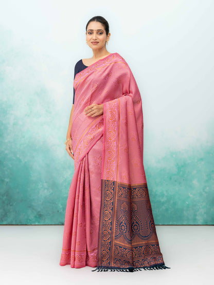 Light Pink Poly Silk Saree