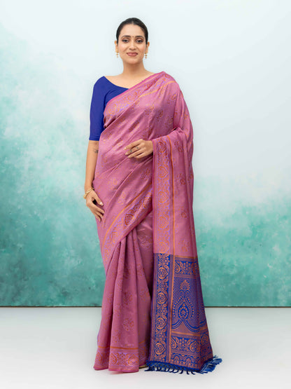Lilac Poly Silk Saree