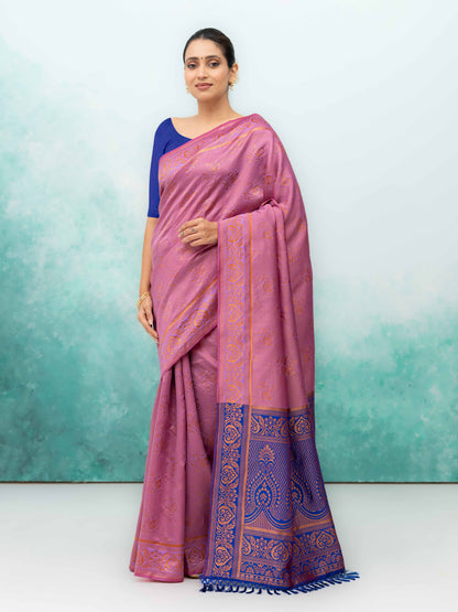 Lilac Poly Silk Saree