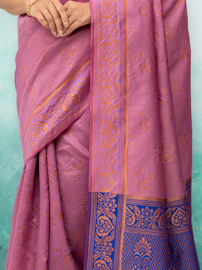 Lilac Poly Silk Saree