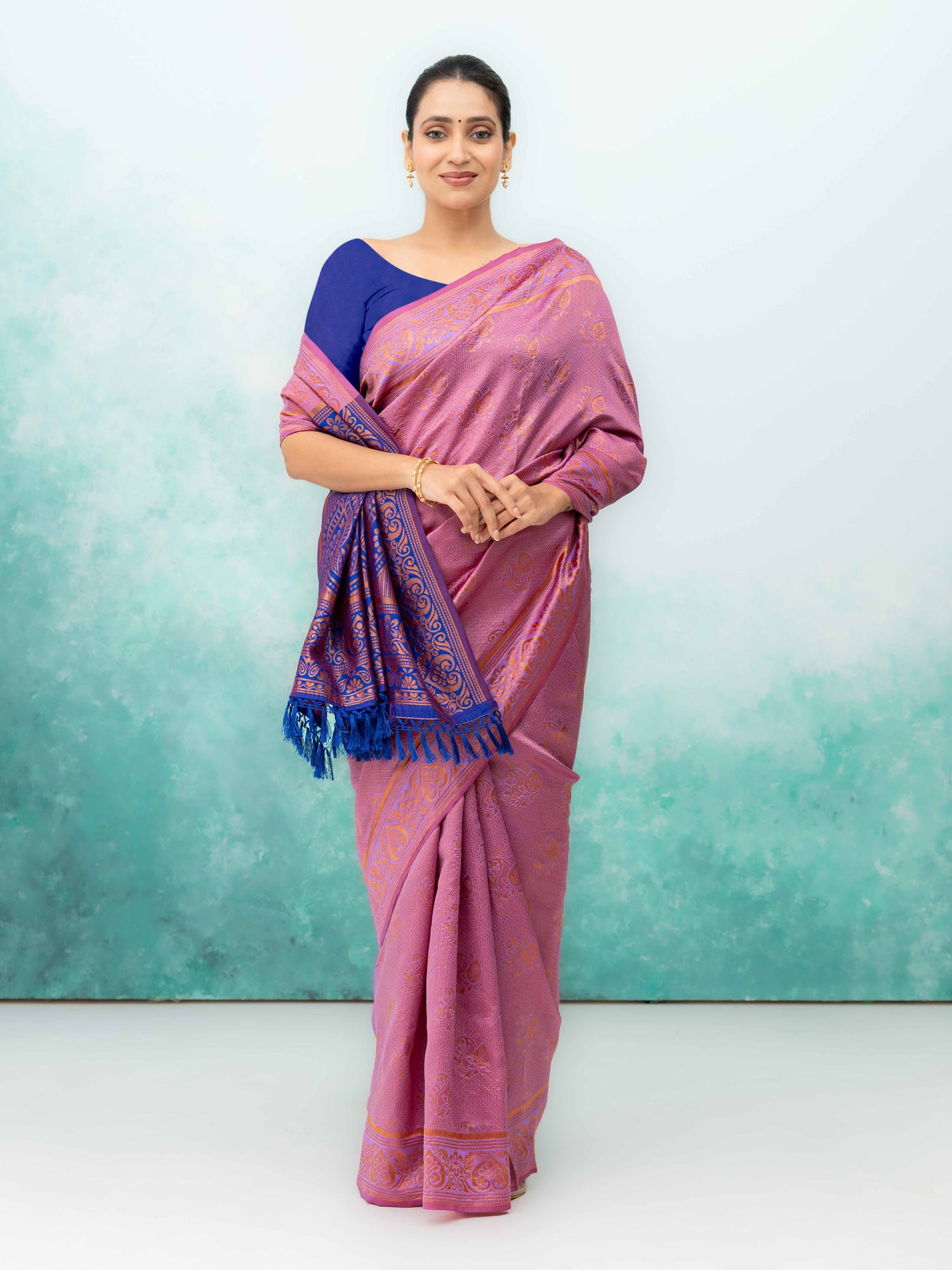Lilac Poly Silk Saree