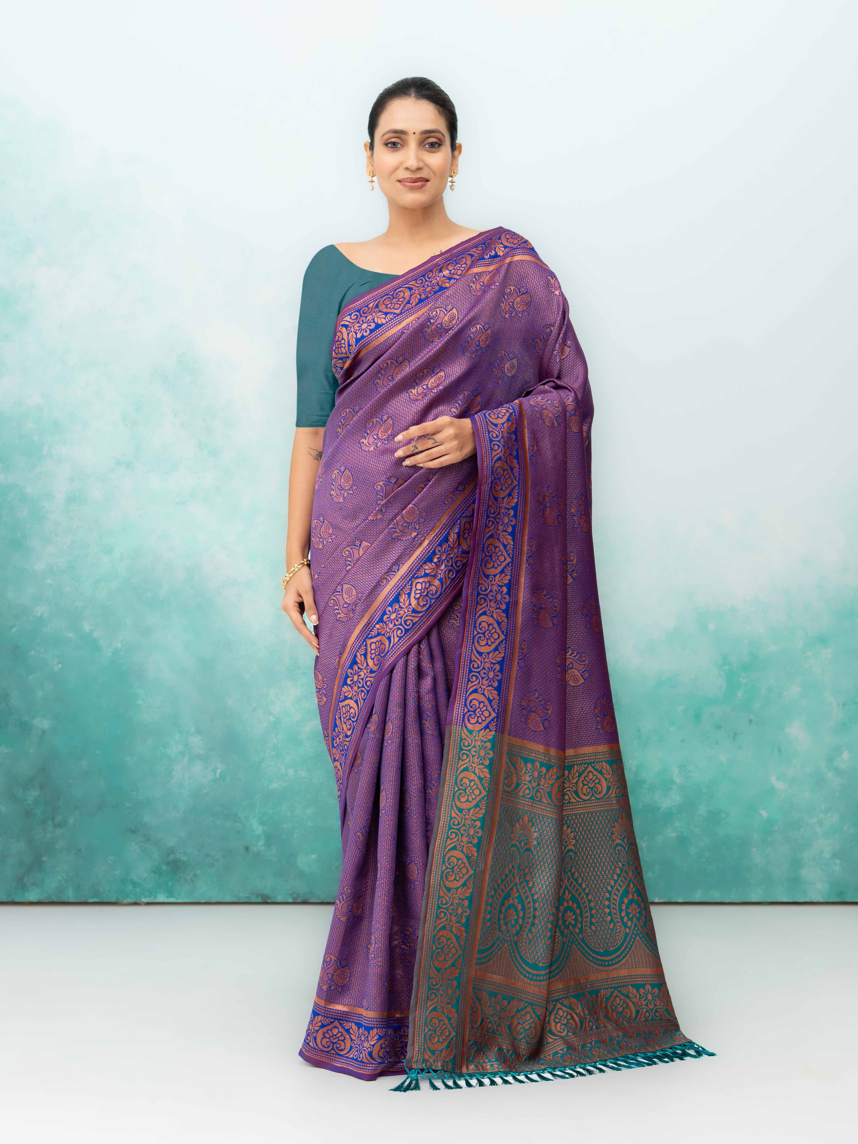 Purple Poly Silk Saree