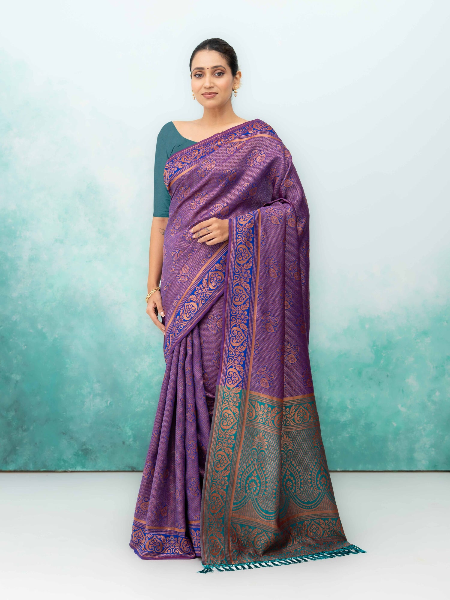 Purple Poly Silk Saree