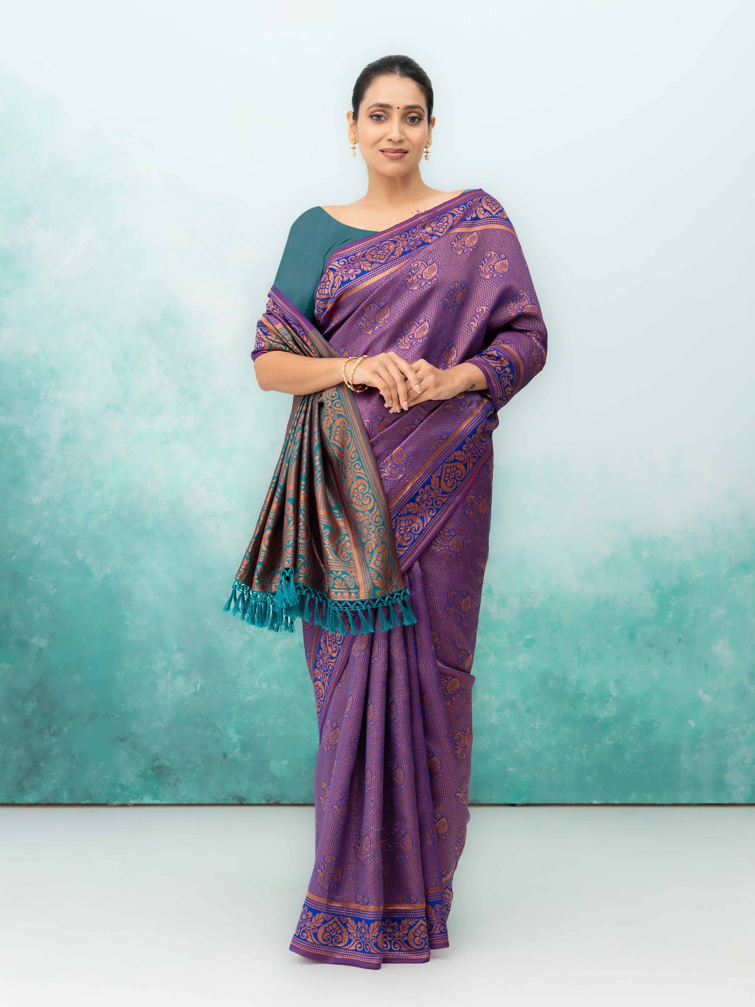 Purple Poly Silk Saree
