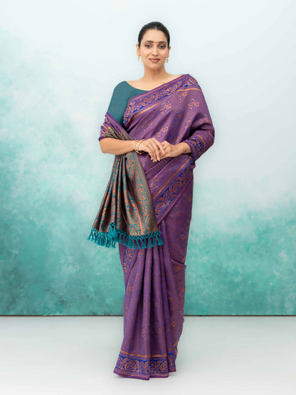 Purple Poly Silk Saree