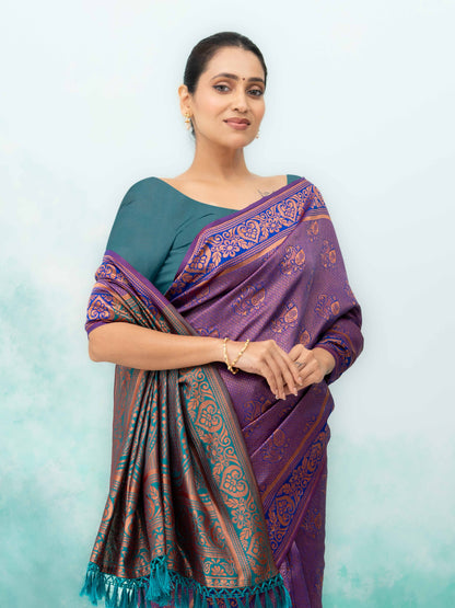 Purple Poly Silk Saree