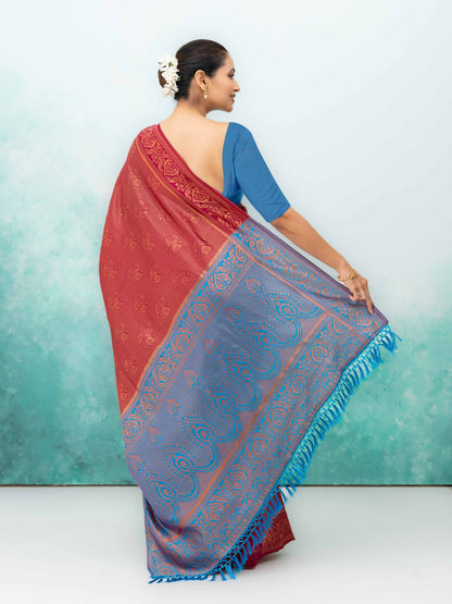 Maroon Poly Silk Saree
