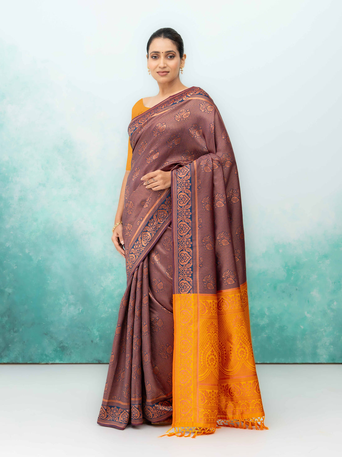 Baingani Poly Silk Saree