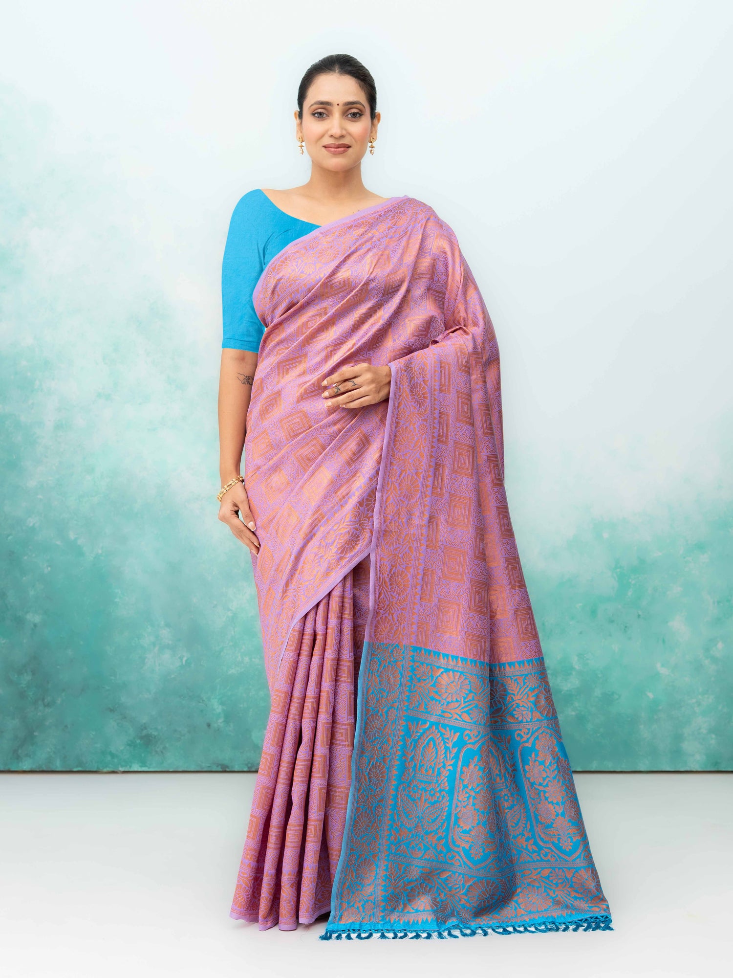 Purple Poly Silk Saree