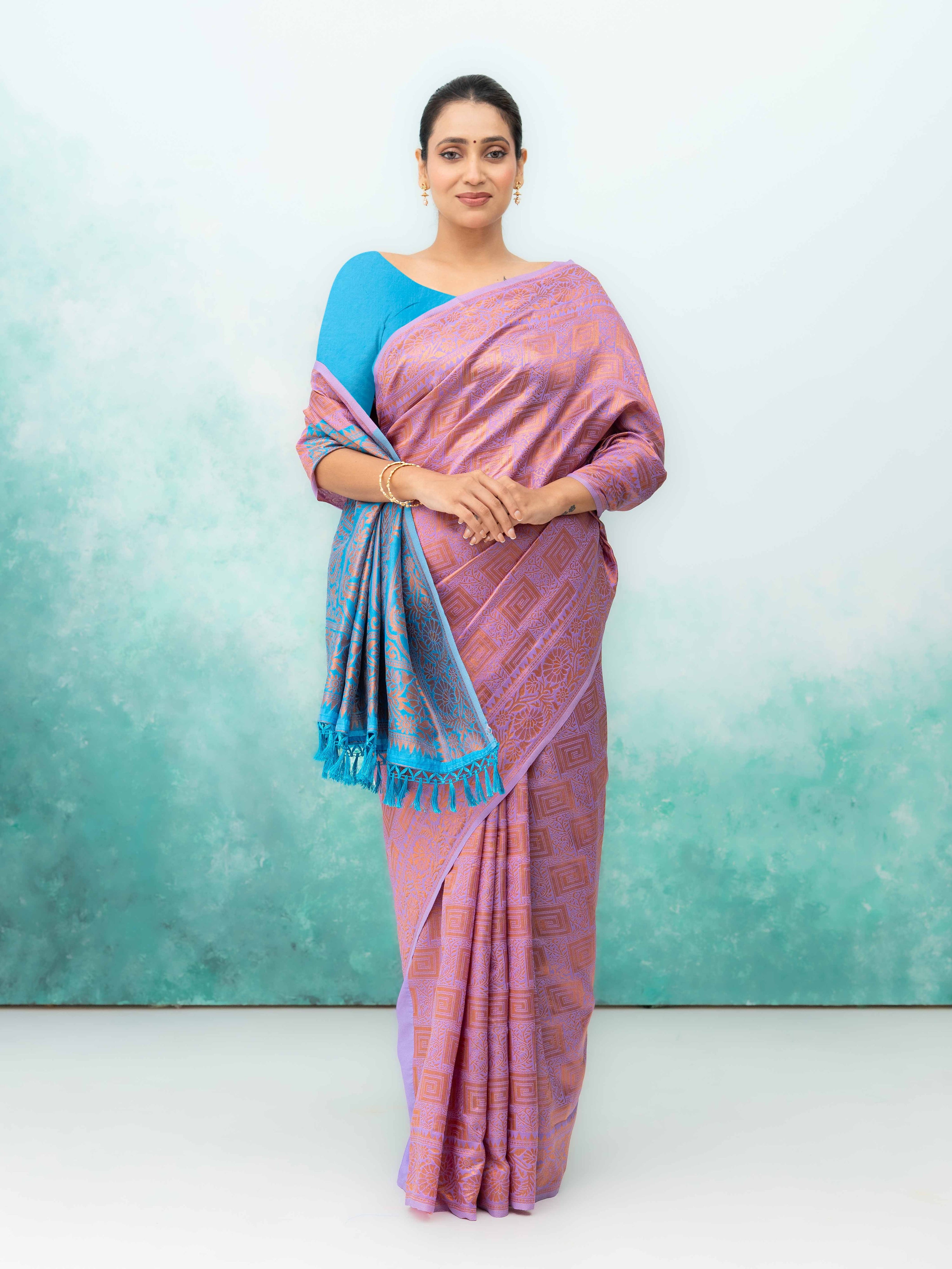 Purple Poly Silk Saree