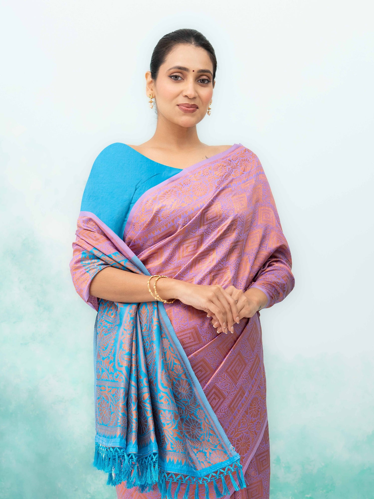 Purple Poly Silk Saree