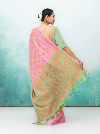 Pink Poly Silk Saree