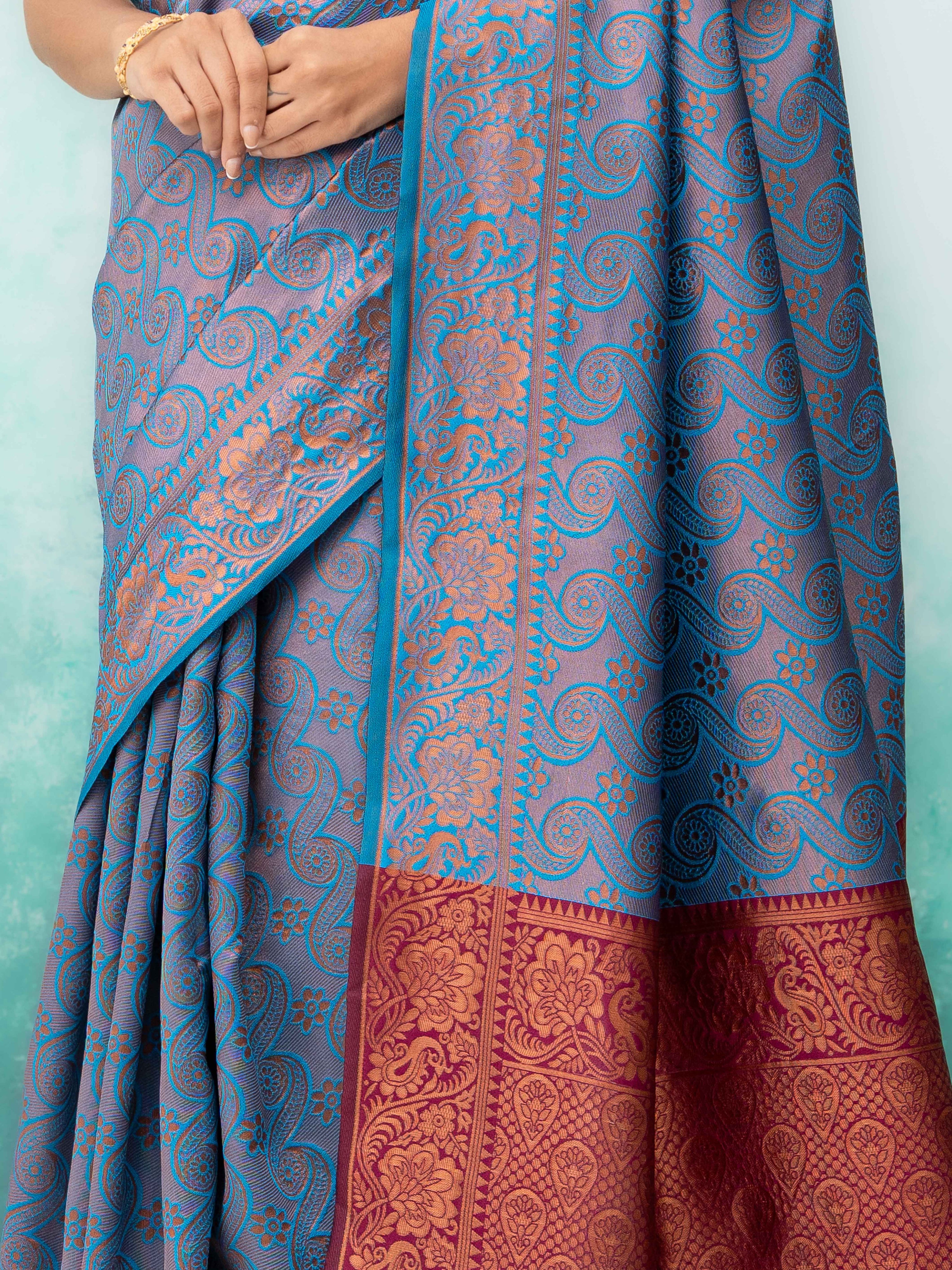 Firoji Poly Silk Saree