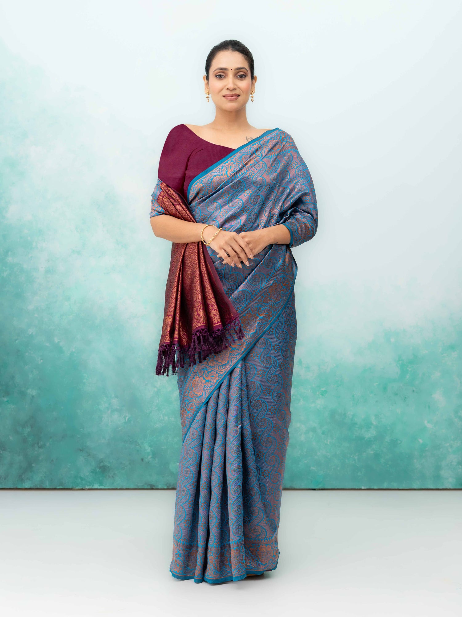 Firoji Poly Silk Saree