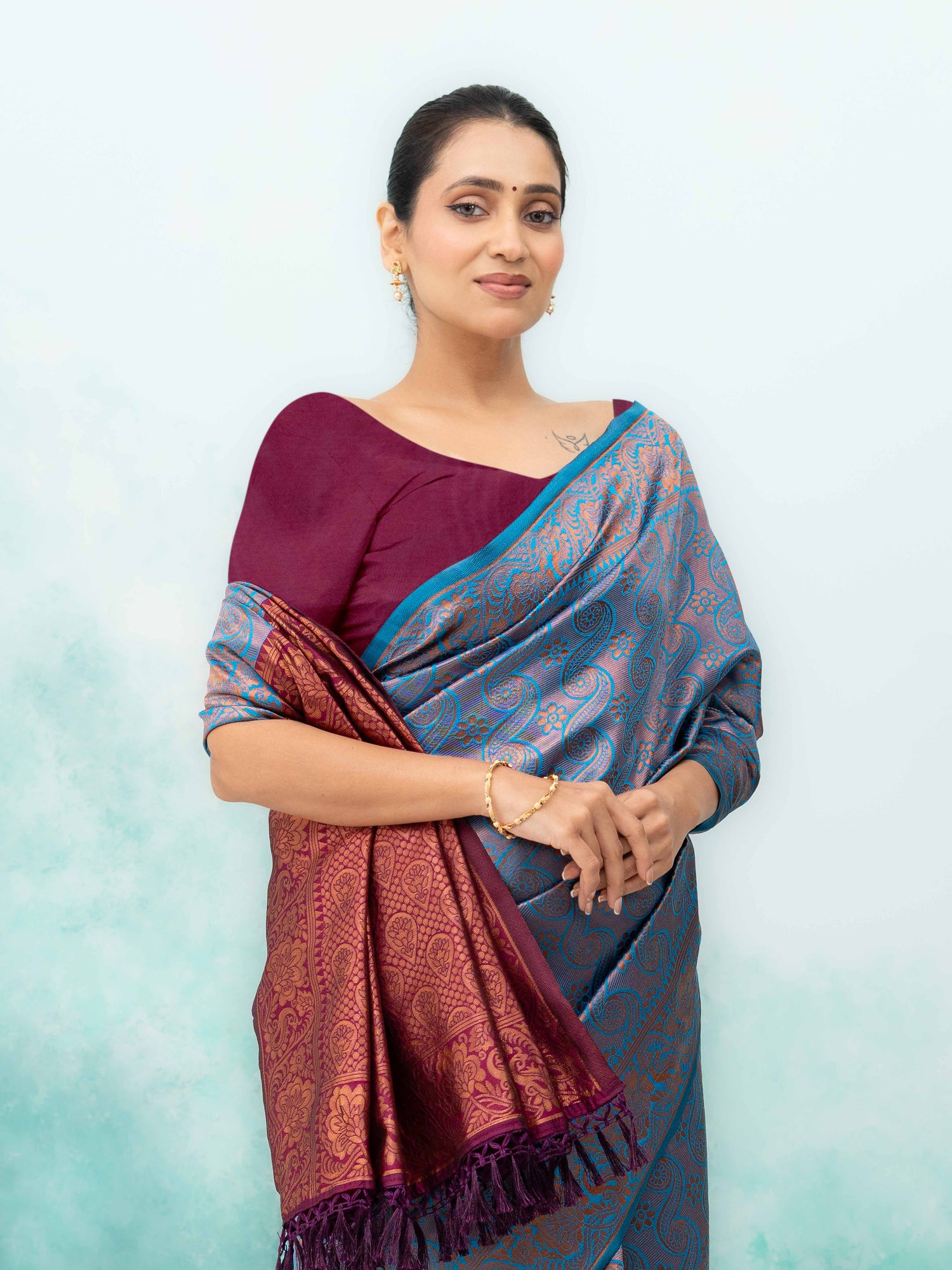 Firoji Poly Silk Saree