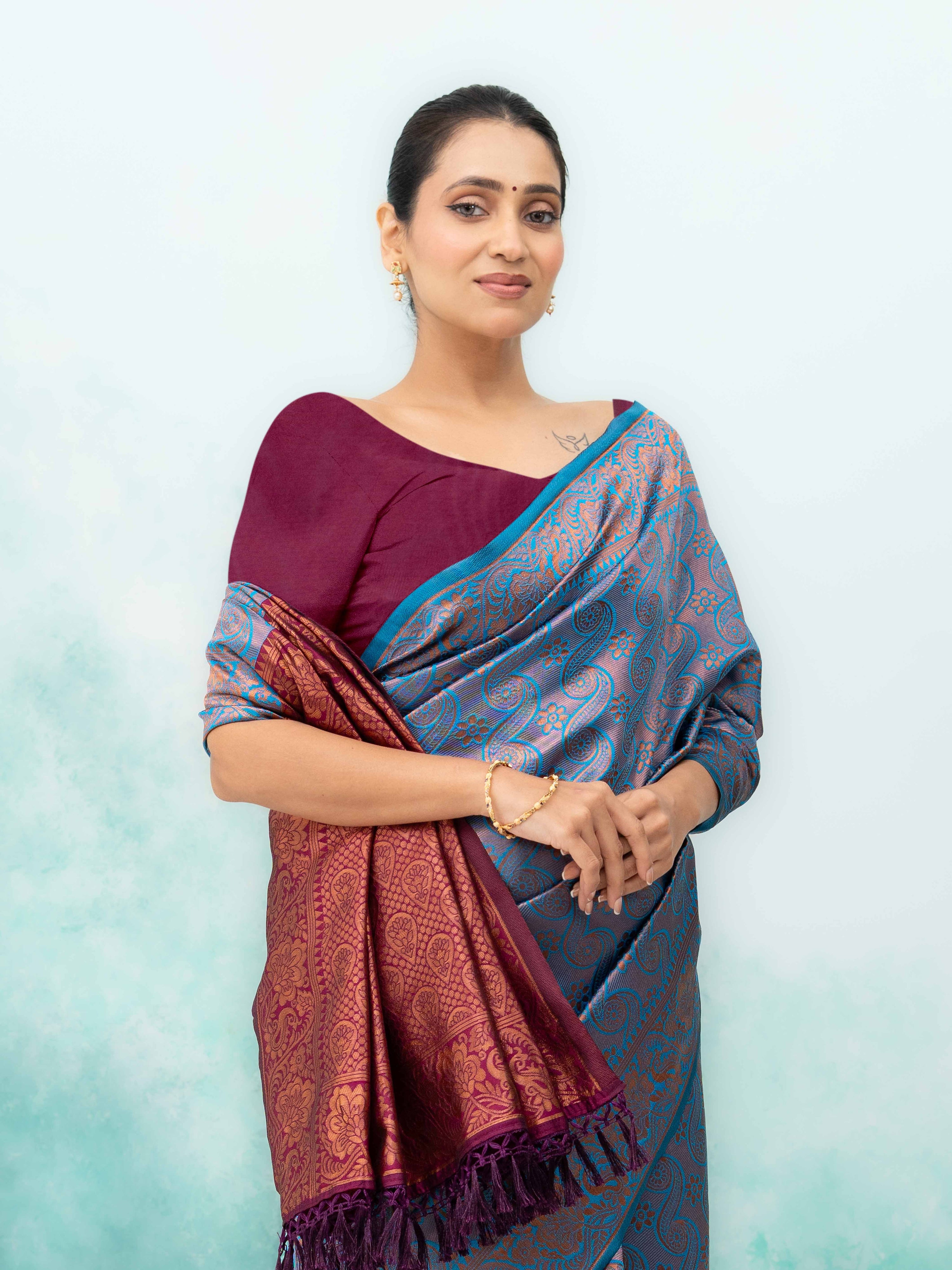 Firoji Poly Silk Saree