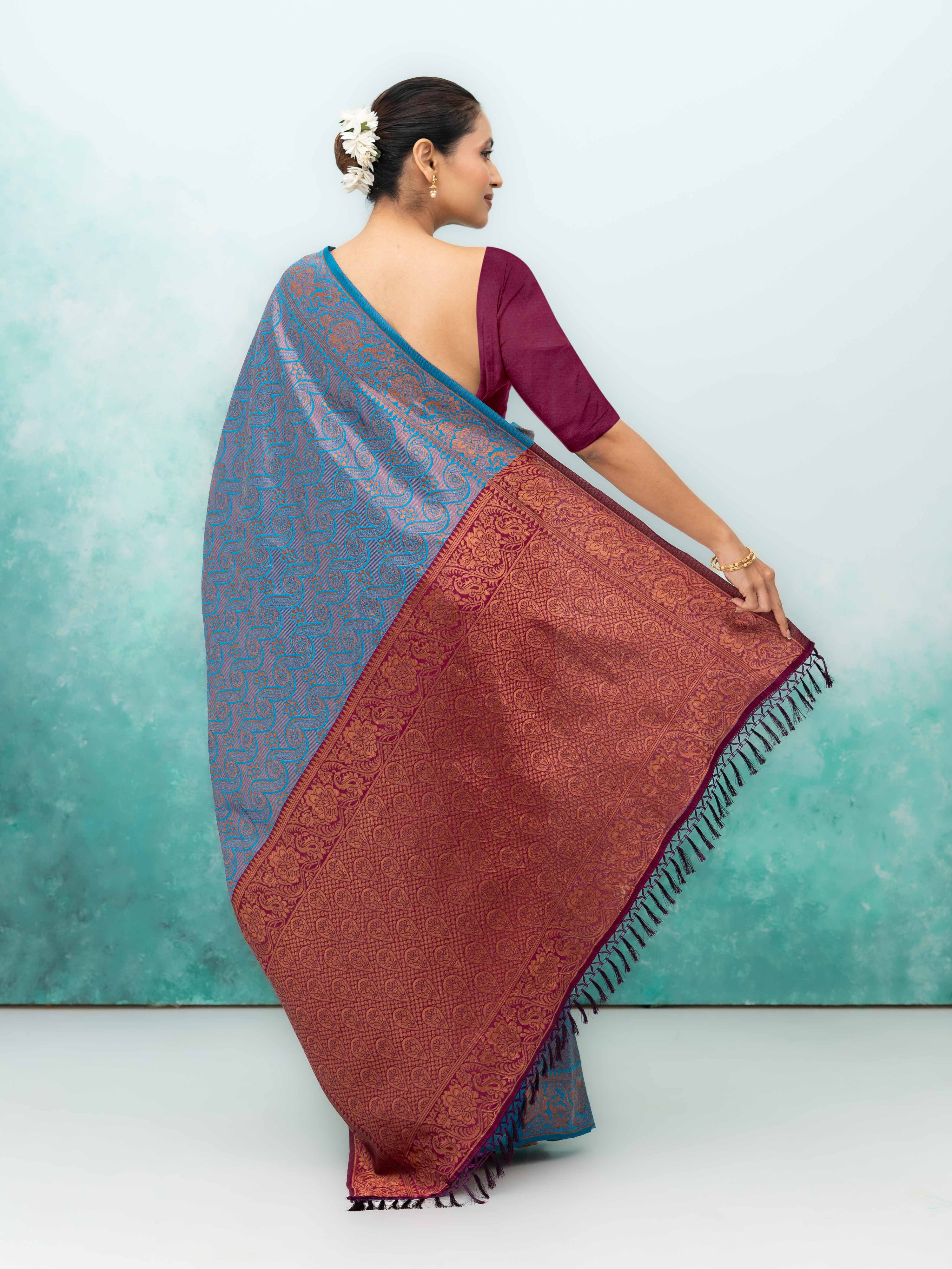 Firoji Poly Silk Saree