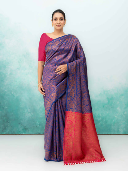 Blue Poly Silk Saree