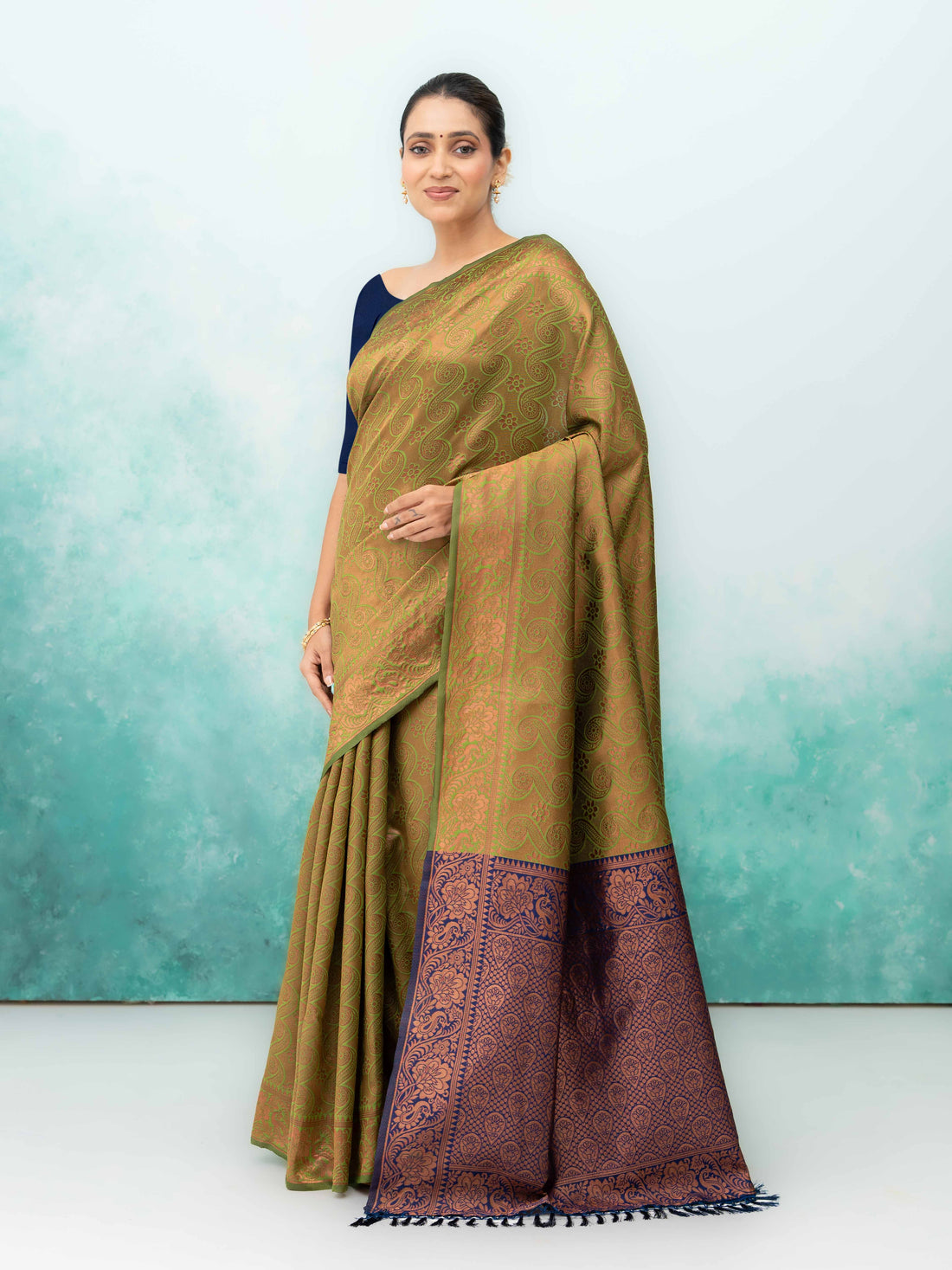 Mehndi Poly Silk Saree