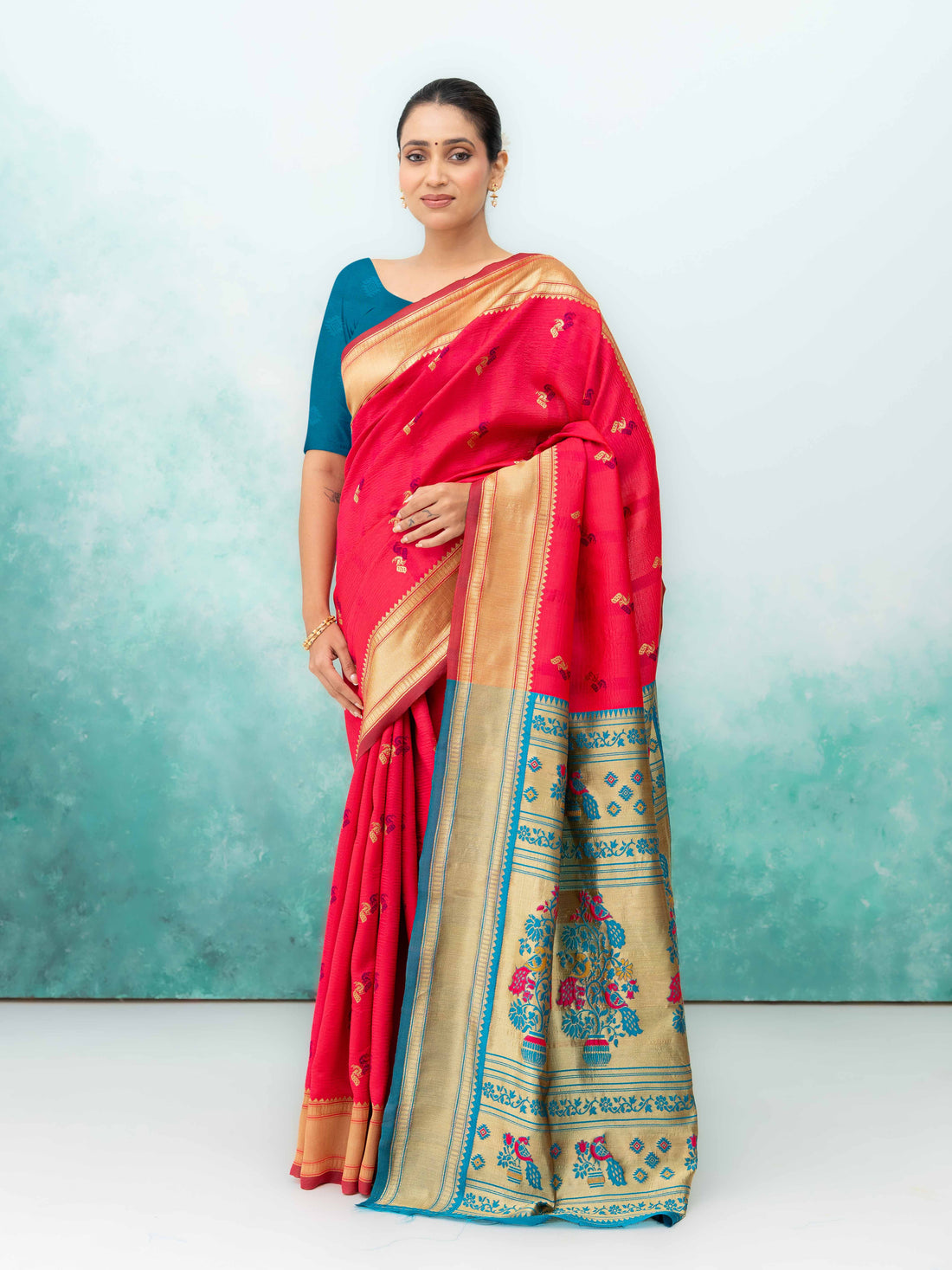 Pink Paithani Silk Saree