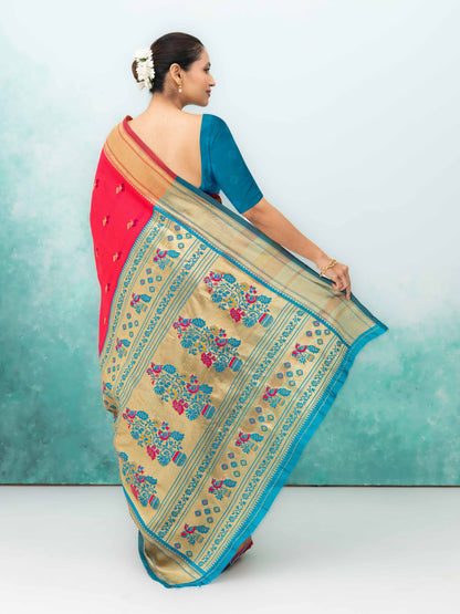 Pink Paithani Silk Saree