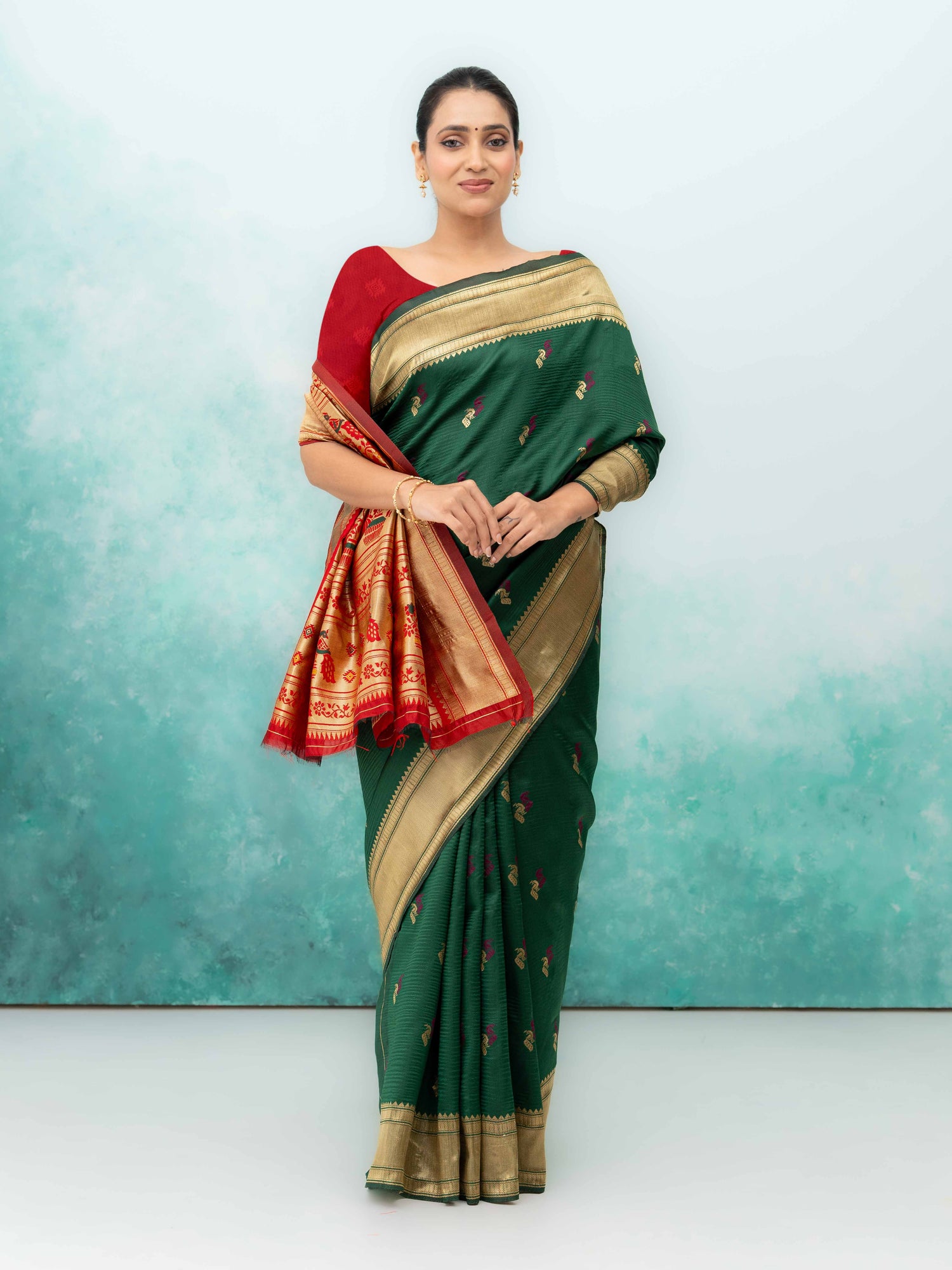 Green Paithani Silk Saree
