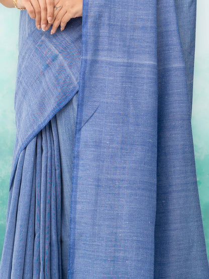 Lilac Khadi Cotton Saree