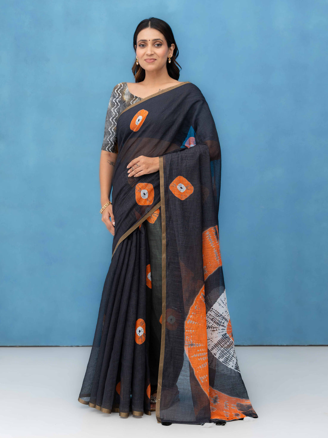 Black Cotton Saree