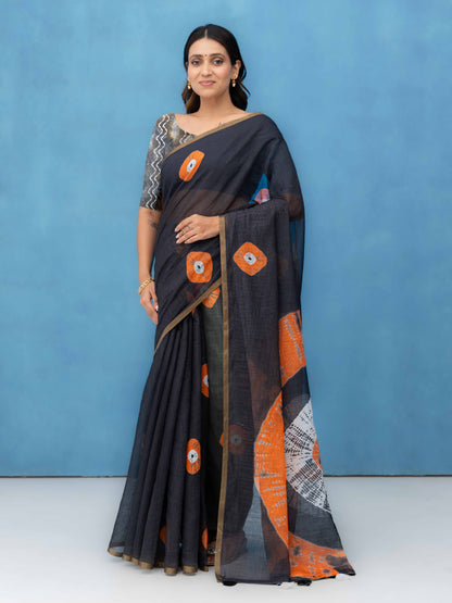Black Cotton Saree