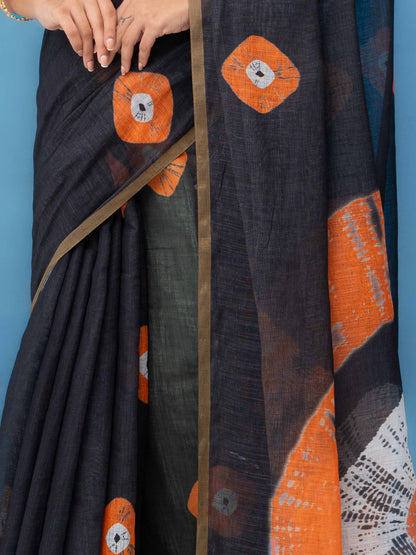 Black Cotton Saree
