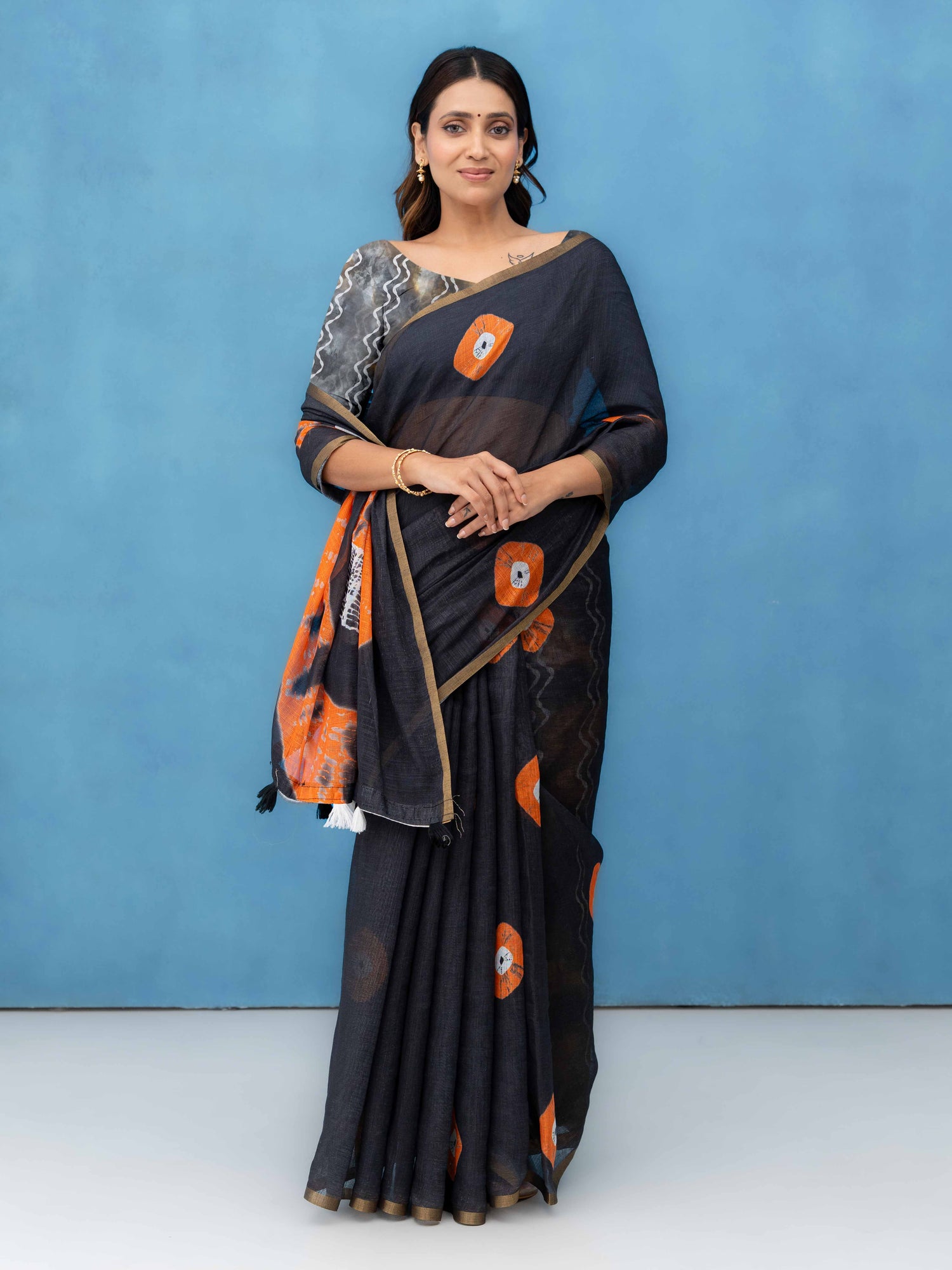 Black Cotton Saree