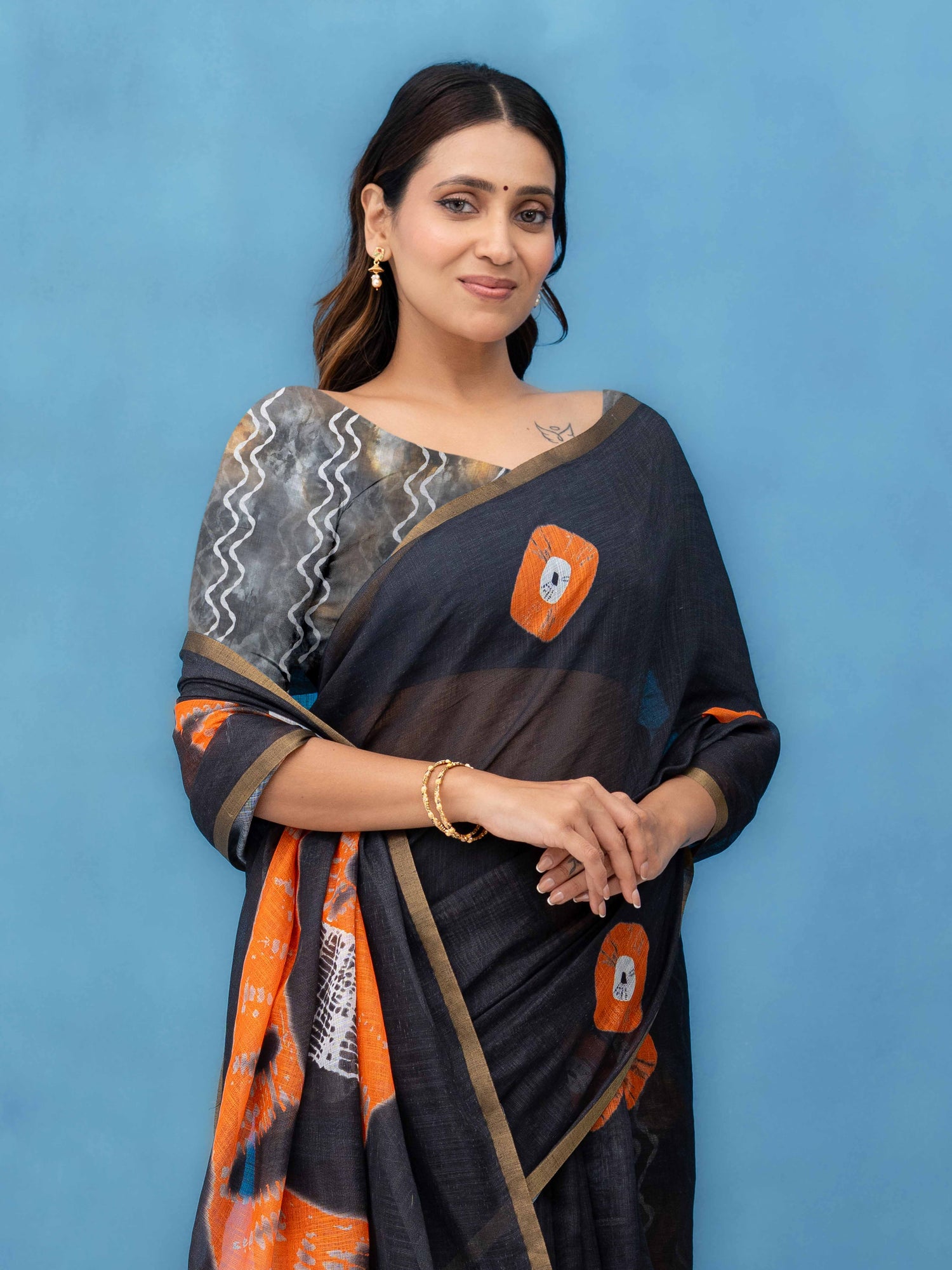 Black Cotton Saree