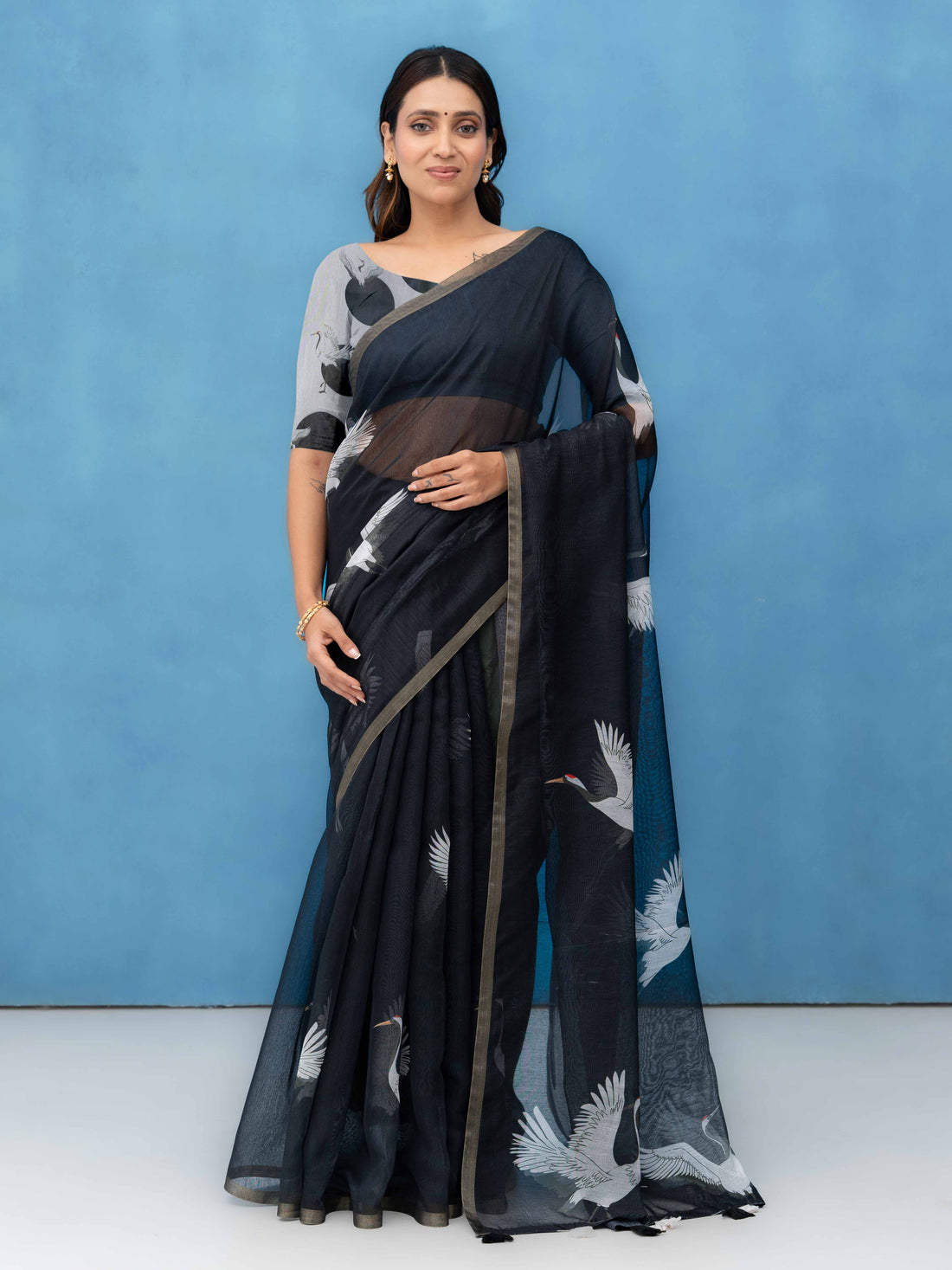 Black Cotton Saree