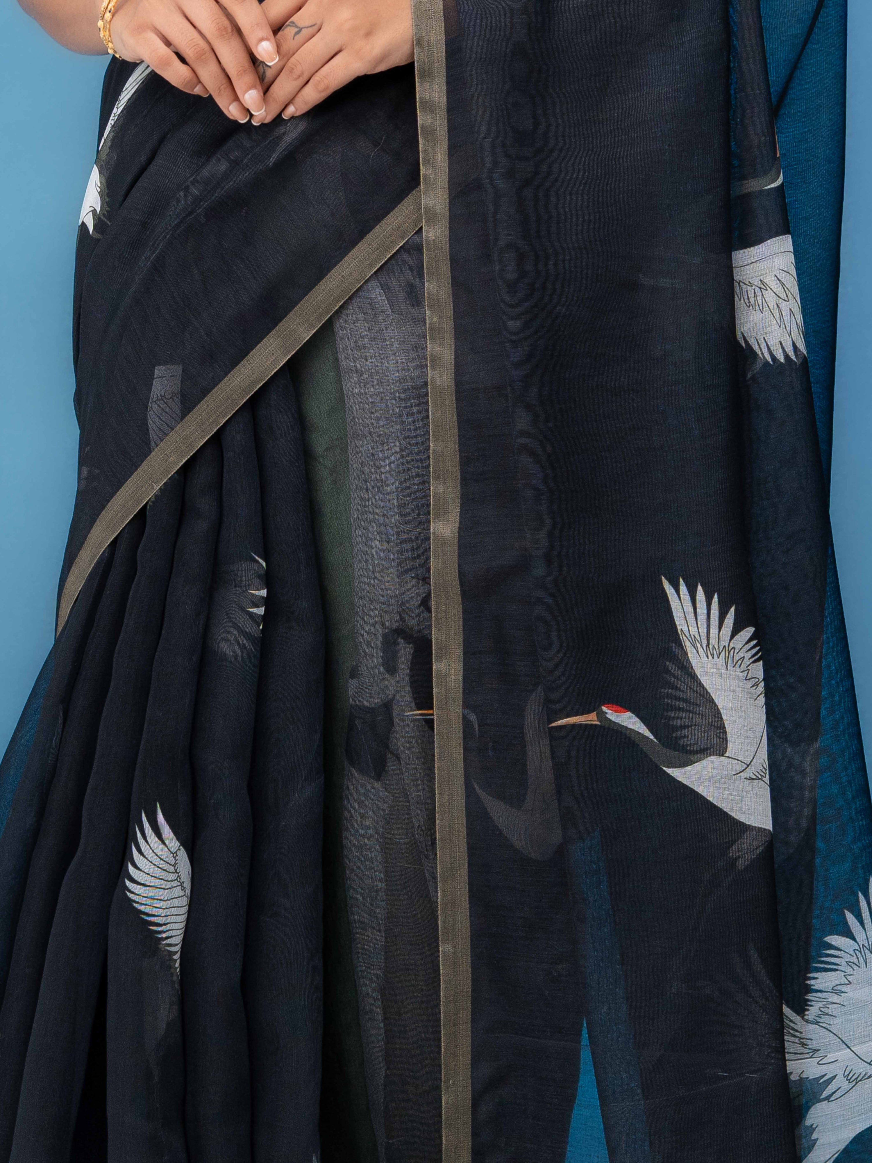 Black Cotton Saree