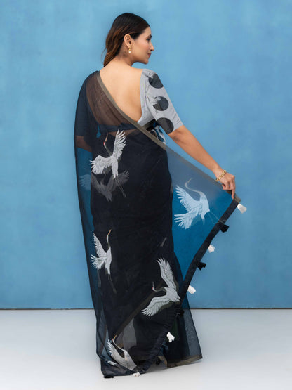 Black Cotton Saree