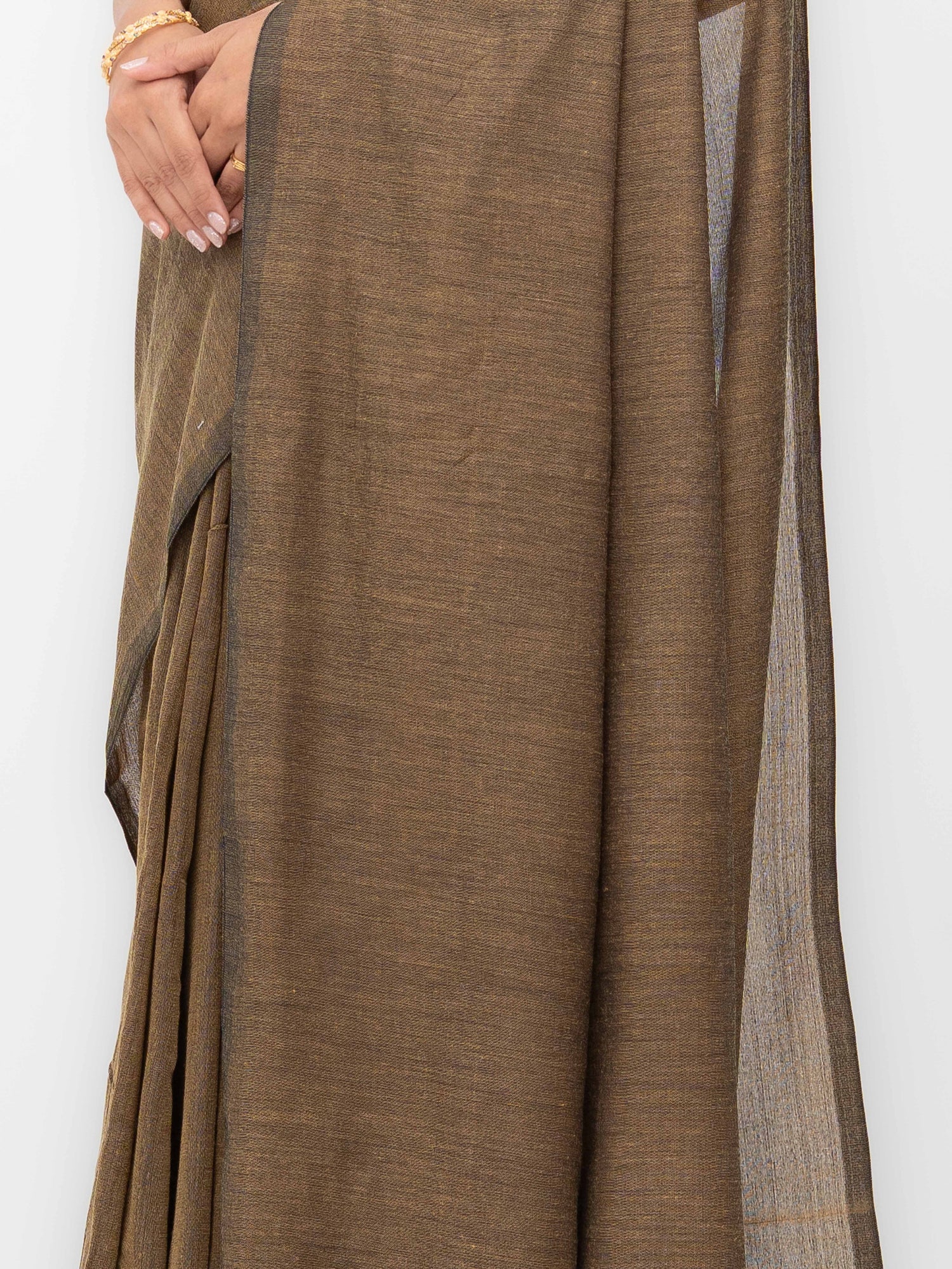 Brown Khadi Cotton Saree