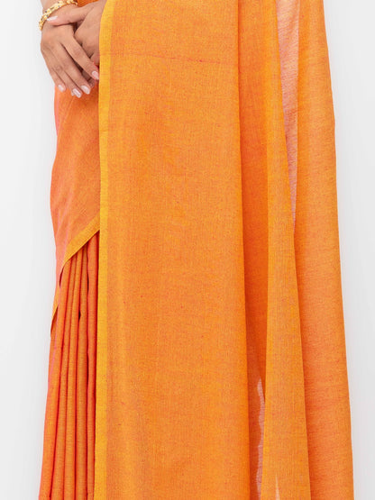 Coral Khadi Cotton Saree