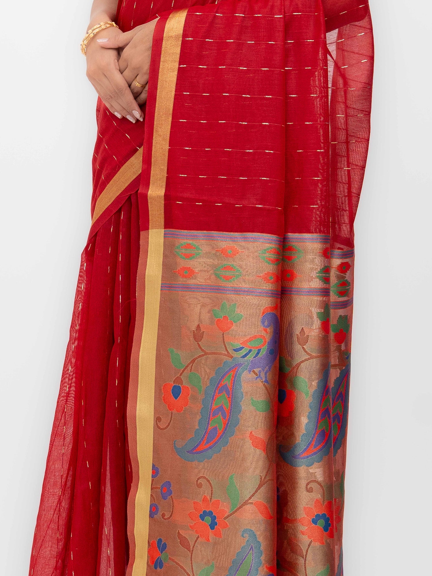 Red Tissue Silk Saree