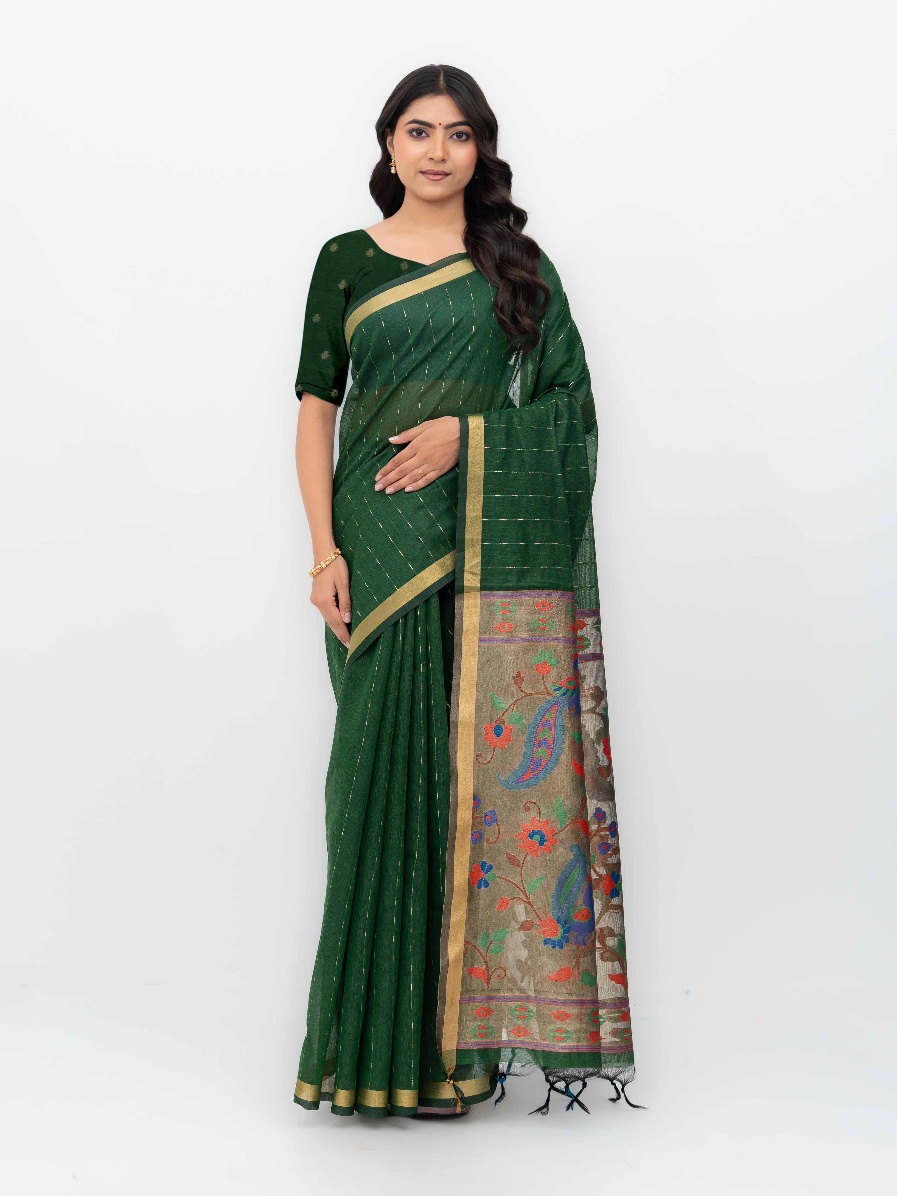 Green Tissue Silk Saree