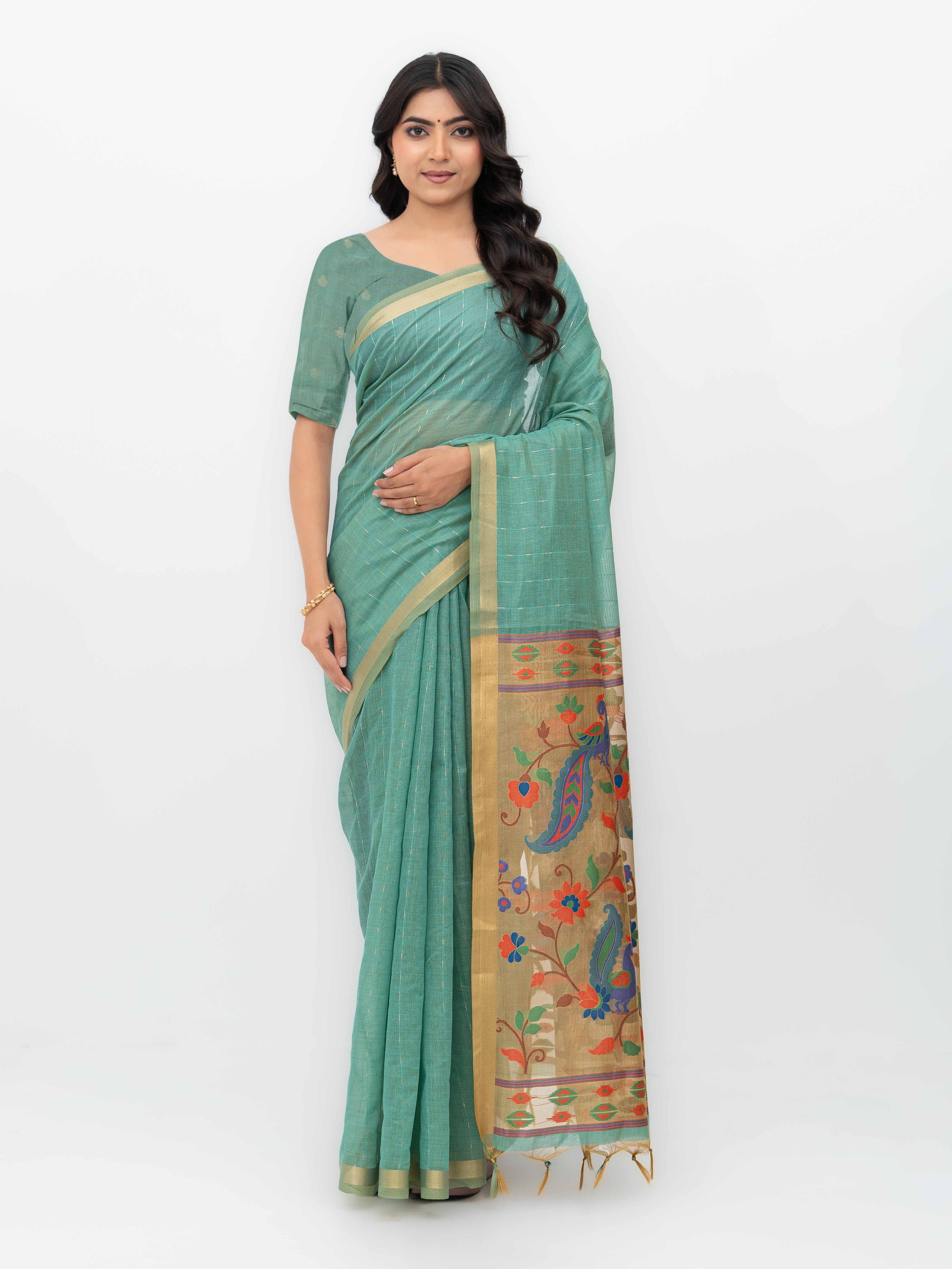 Firoji Tissue Silk Saree