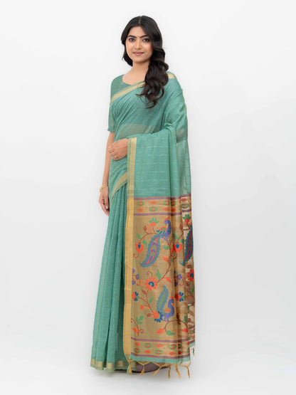 Firoji Tissue Silk Saree