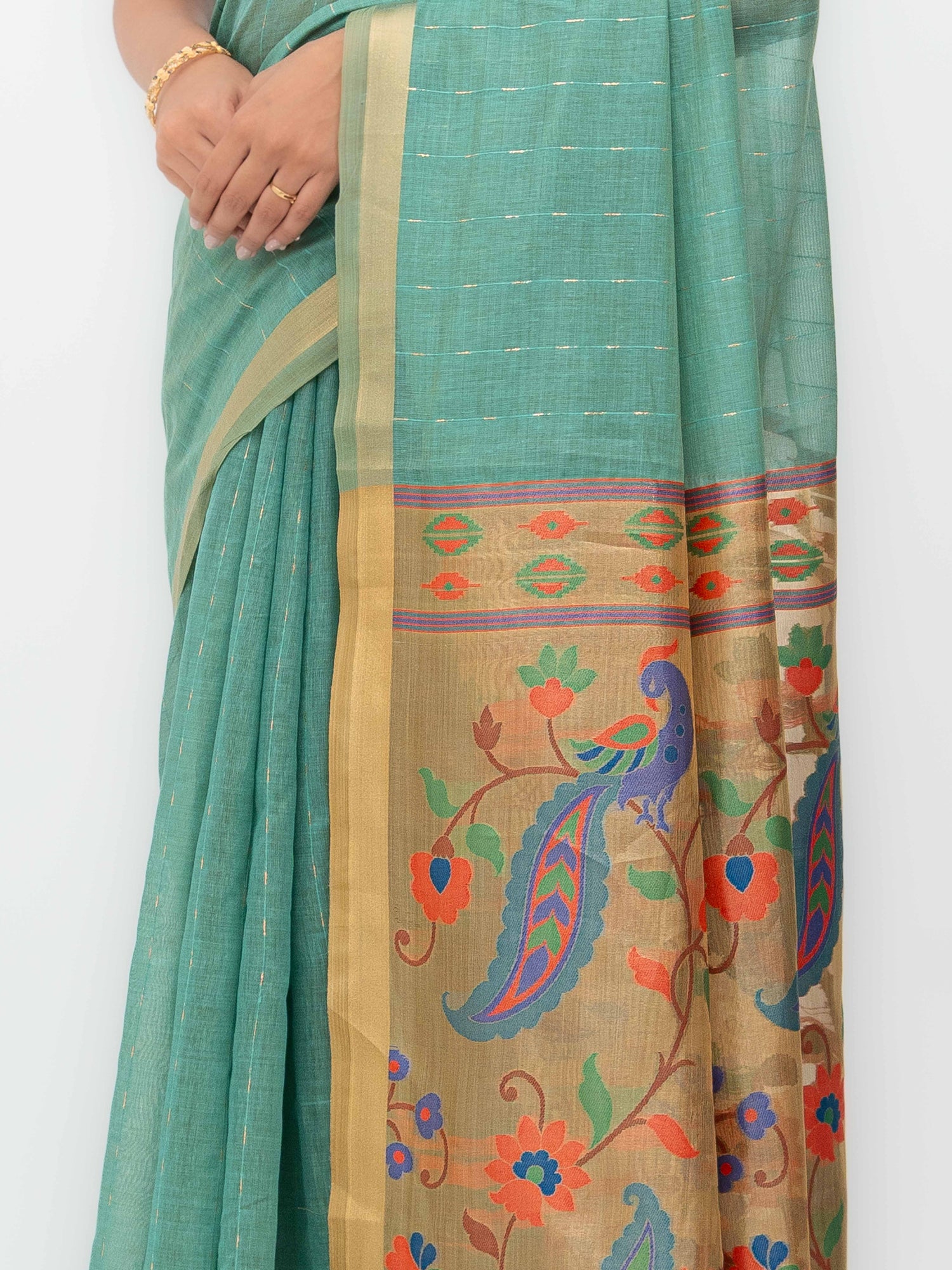 Firoji Tissue Silk Saree