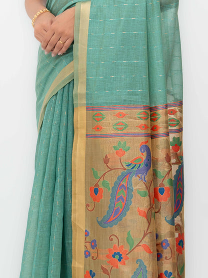 Firoji Tissue Silk Saree