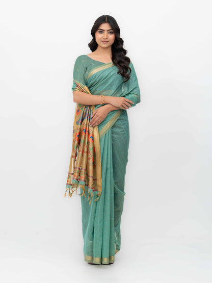 Firoji Tissue Silk Saree