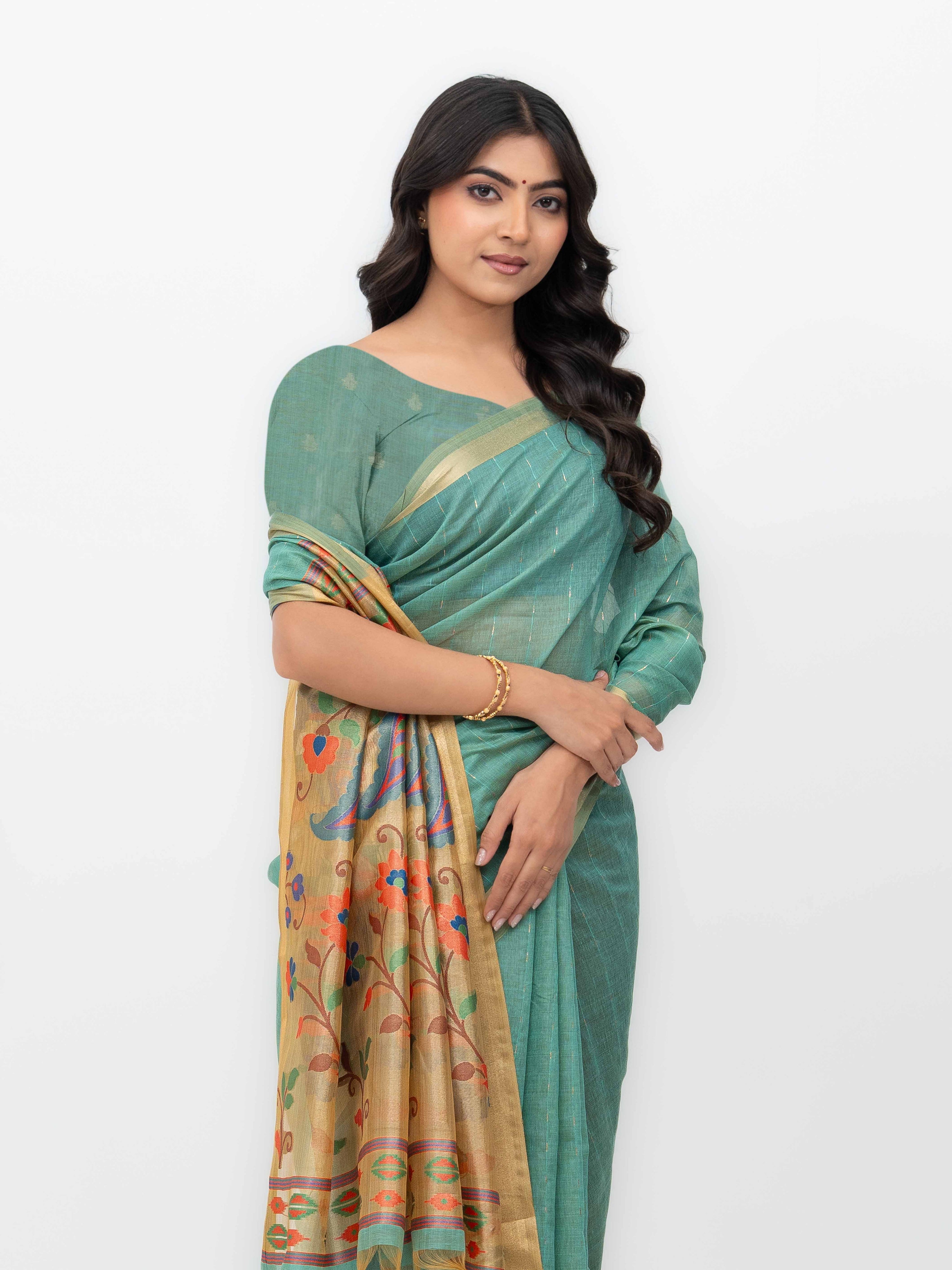 Firoji Tissue Silk Saree
