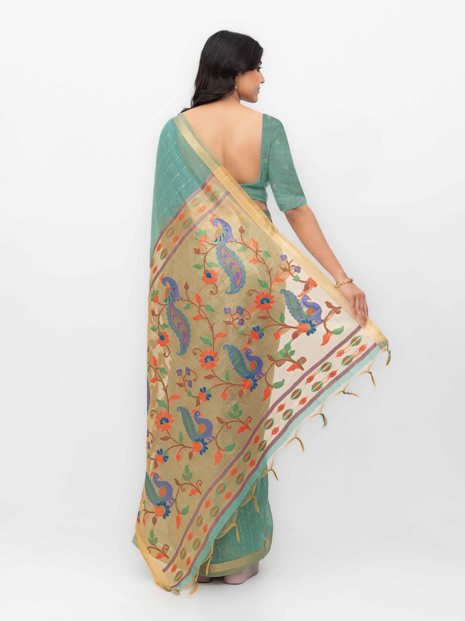 Firoji Tissue Silk Saree