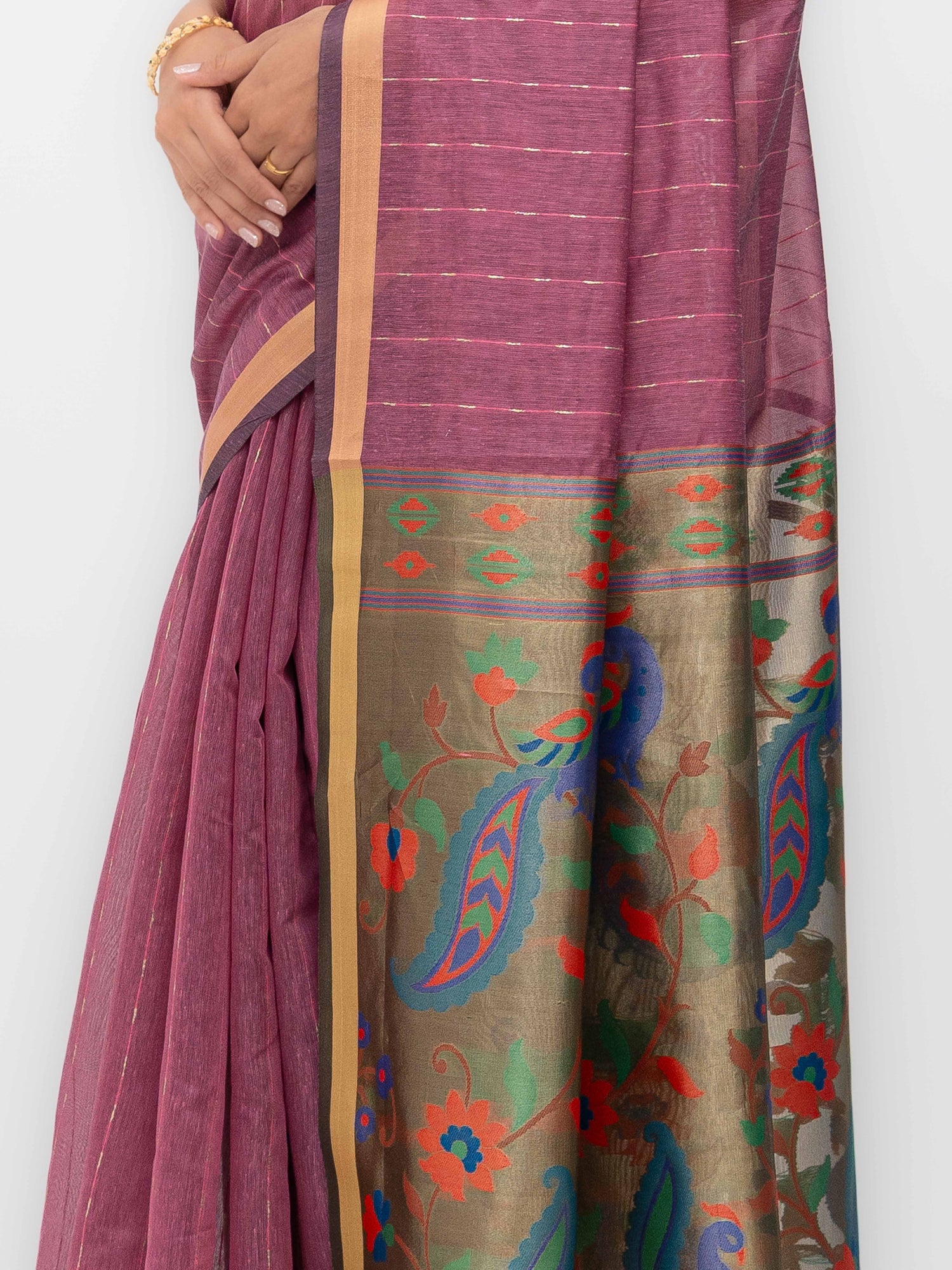 Purple Tissue Silk Saree